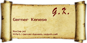 Gerner Kenese névjegykártya